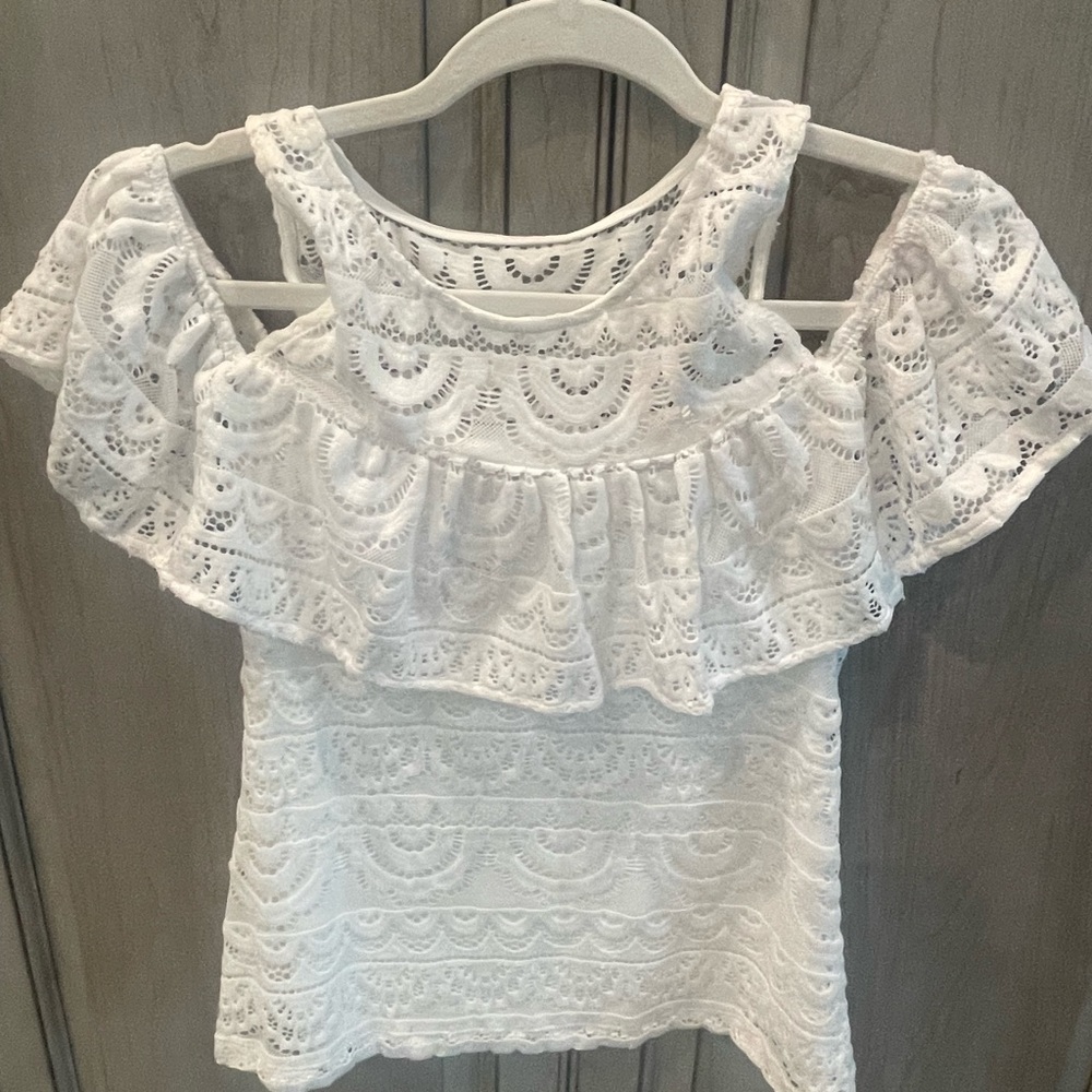 Lilly Pulitzer Lace Shoulder Peek Lyra Top XXS